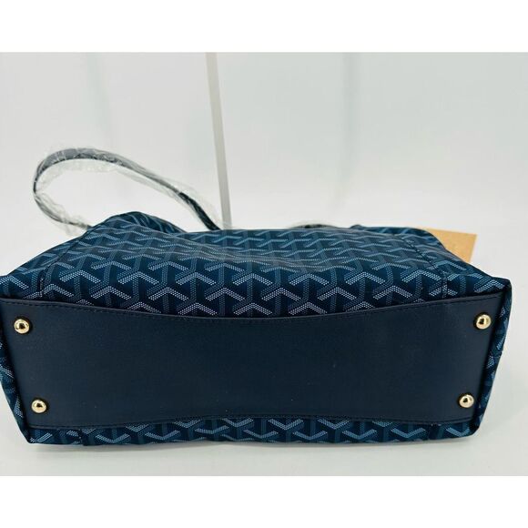 Seven Days Lifestyle & Dreams Vegan Leather BLUE Tote Large Handbag Pockets! NWT - Picture 3 of 16